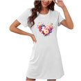 thumbnail image 1 of XFYSSS Fashion Sleep Shirts for Women Printed Short Sleeve Womens Plus Size Nightgowns Valentines Day Letter Printing Nightgowns Short Sleeve House Dress Sleepwear, 1 of 2