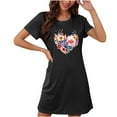 thumbnail image 1 of XFYSSS Fashion Valentines Day Heart-shaped Nightgowns Sleep Shirts for Women Printed Short Sleeve Womens Plus Size Nightgowns Short Sleeve House Dress Sleepwear, 1 of 2