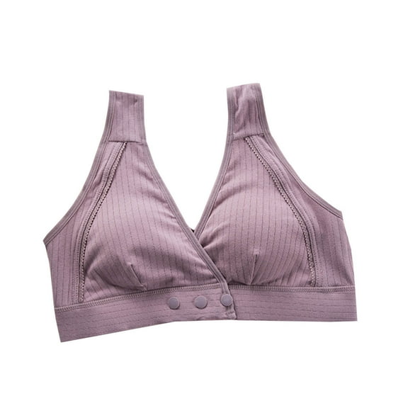 XFYSSS Fashion Women Large Size Solid Color No Underwire Bra Front Opening Buckle Breastfeeding Bra Pregnant Women Vests Maternity Nursing Underwear