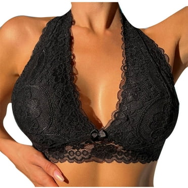 XFYSSS Fashion Women Solid Color Without Steel Rings Lace Lace Butterfly Bow Cotton Pad Gathering Together Breast Pads Daily Bra