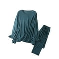 thumbnail image 1 of XFYSSS Fashion Women's Multifunctional Maternity Clothing Postpartum Clothing Pajamas Belt Chest Pad Adjustable Drawstring Long Sleeved Round Neck Set, 1 of 6