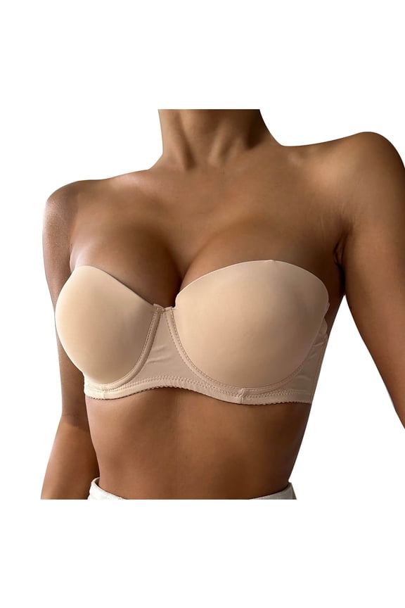 Fashion Women's Transparent Invisible Bra With Strapless Back And Three Rows Of Buckle Underwear Everyday Bras