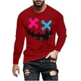 thumbnail image 1 of XFYSSS Fashionable Casual Men's Printed Top With Long Sleeved Round Neck Blouses & Shirts Men Imitation Cotton Top, 1 of 4