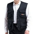thumbnail image 1 of XFYSSS Fashionable Casual Men's Workwear Vest Solid Color Multiple Pockets Slim Fit Outdoor Photography Sports Vest Jacket Sleeveless Hoodless Casual Outwear & Jackets, 1 of 1