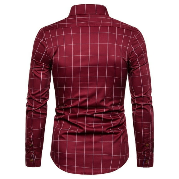 XFYSSS Fasion Casual Men's Pure Cotton Plus Size Casual Long Sleeved Checkered Shirt Long Sleeve Turndown Collar Blouses & Shirts