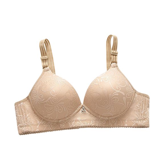 XFYSSS Fasion Women's Smooth and Thin Comfortable Underwear Soft Without Steel Rings or Magnetism Three Rows with Two Buttons Bra Nursing Bras