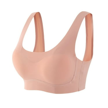 XFYSSS Ladies Gather for Skin Friendly Underwear Beautiful Back and Chest Wrapped Bra Back Buckle Shoulder Strap Bra Everyday Bras