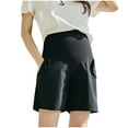 thumbnail image 1 of XFYSSS Maternity Shorts High Waist Support Over Belly Linen Cotton Comfy Soft Shorts with Pockets Large Loose Leggings For Pregnant Women's Wear With Half Shorts Pants, 1 of 4