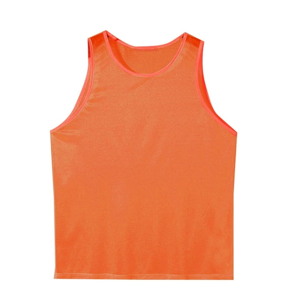 XFYSSS Men Casual Fashion Pullover Solid Color Mesh Slim And Sexy Round Neck Sports Tank Tops Round-Neck Tank Top
