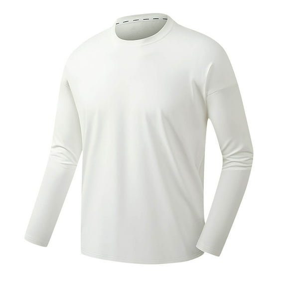 XFYSSS Men's Casual Fasion Top Round Neck Sports Top Long Sleeved Round Neck Top/shirt Men Polyester Blouse