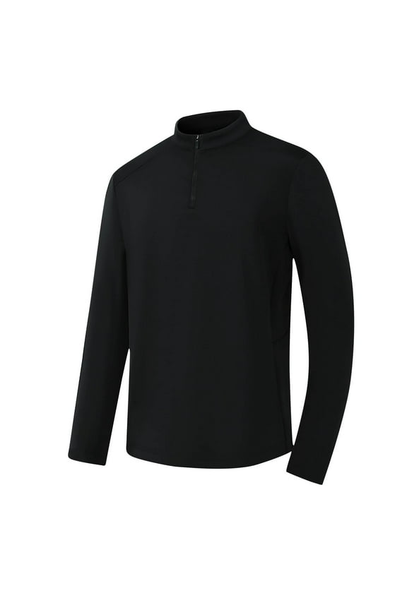 Men's Casual Top Zipper Round Neck Fasion Sports Top Long Sleeved Round Neck Top/shirt Men Polyester Blouse