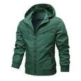 thumbnail image 1 of XFYSSS Men's Fashion Casual Solid Color Zipper Pockets Long Sleeve Outwear Long Sleeve Hooded Casual Outwear & Jackets, 1 of 6