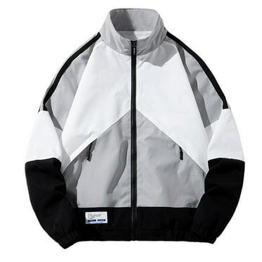 XFYSSS Men's Fashion Casual Sports Breathable Loose Slim Zipper Pocket Hoodless Jacket Long Sleeve Hoodless Casual Outwear & Jackets