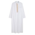 thumbnail image 1 of XFYSSS Men's Muslim Robe Arab Middle Robe Long Style Long Sleeve Embroidered Standing Neck Long Shirt Fashion Casual Robe, 1 of 5
