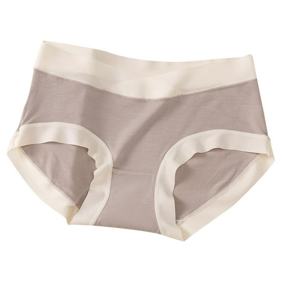 XFYSSS Pregnant Women's Underwear Low Waist Crossed Support Belly Solid Color Seamless Ice Silk Comfortable Base Shorts for Pregnant Women's Underwear and Postpartum Women Pants