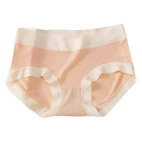 XFYSSS Pregnant Women's Underwear Low Waist Crossed Support Belly Solid Color Seamless Ice Silk Comfortable Base Shorts for Pregnant Women's Underwear and Postpartum Women Pants