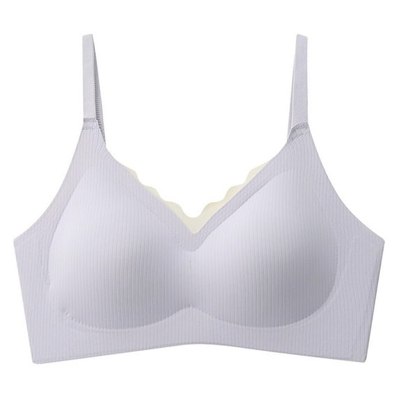 XFYSSS Seamless Bras for Women Padded No Underwire Scalloped Push Up Bras Soft Wireless Comfort Bralettes Full Coverage One-Piece Open Button Pregnancy Underwear And Breastfeeding Bra