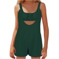 thumbnail image 1 of XFYSSS Women's Fashion Short One-Piece With Chest Pads Solid Color Loose Sleeveless Shoulder Strap Overalls Wide Leg Jumpsuit Overalls Shorts Overalls, 1 of 6