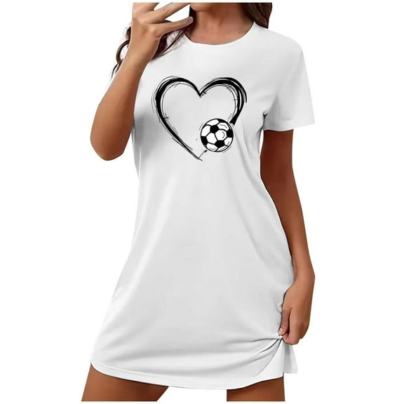XFYSSS Women's Nightgown Cute Print Sleep Shirts Soft Nightshirt Lightweight Pajamas Dress Nightgowns for Women S-2XL