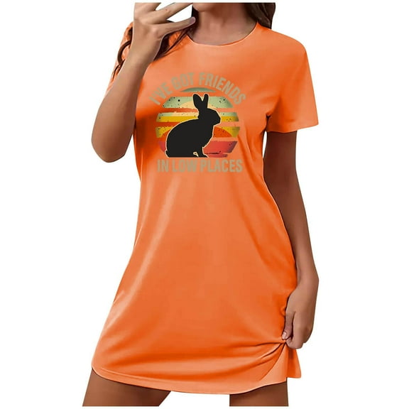 XFYSSS Women's Nightgown Cute Print Sleep Shirts Soft Nightshirt Lightweight Pajamas Dress Nightgowns for Women S-2XL