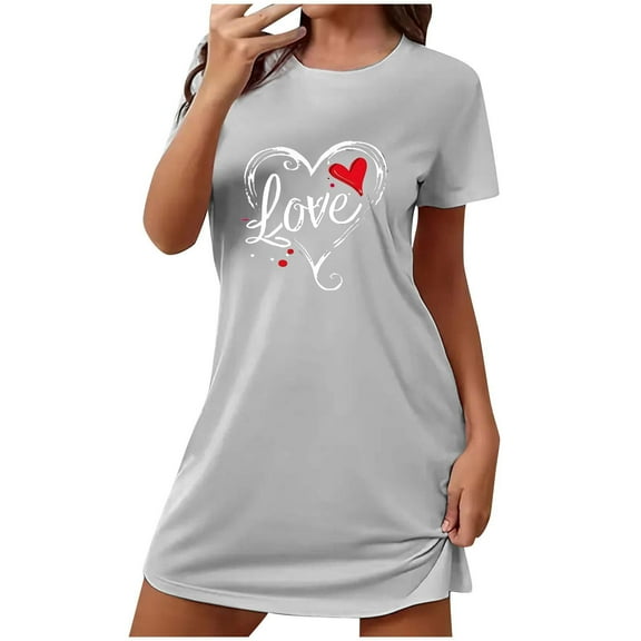 XFYSSS Women's Nightgown Cute Print Sleep Shirts Soft Nightshirt Lightweight Pajamas Dress Nightgowns for Women S-2XL