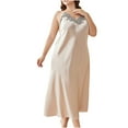 thumbnail image 1 of XFYSSS Women's Plus Size Loose Home Clothes Long Sexy and Fashionable Casual Nightgown V-Neck Sleeveless Suspender Long Nightgown XL-5XL, 1 of 3
