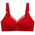 thumbnail image 1 of XFYSSS Women's Plus Size Underwire Bra with Smooth Surface and Gathered Back Button Bra Sexy Casual Comfortable And Breathable Bra, 1 of 3