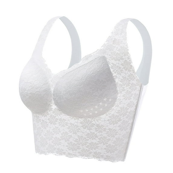 XFYSSS Women's Sexy Gathering Traceless Breathable Top Topping Slip Large Size Solid Invisible Underwear Women's No Steel Ring Front Buckle Gathering Tracele