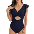 thumbnail image 1 of XFYSSS Women's Summer Plus Size Sports One-Piece Swimsuit Surfing Suit Sleeveless Sunscreen Solid Color Swimsuit with Chest Cushion One-Piece Bikini Set S-2XL, 1 of 6