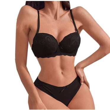XFYSSS Women's Underwear with Steel Rims Sexy Comfortable Soft Solid Color Bra Adjustable Shoulder Straps Anti Glare Set Daily Bra Women Underwear