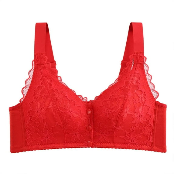 XFYSSS Women's Underwire Fasion Casual Gathering Breathable Seamless Thin Front Button Vest Style Underwear Daily Bra Women Underwear