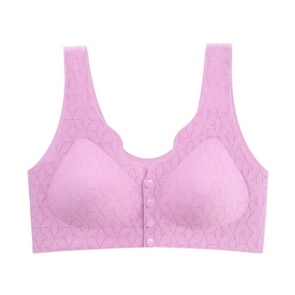 XFYSSS Women's Underwire Gathering Breathable Seamless Thin Front Button Vest Style Underwear Daily Bra Women Underwear