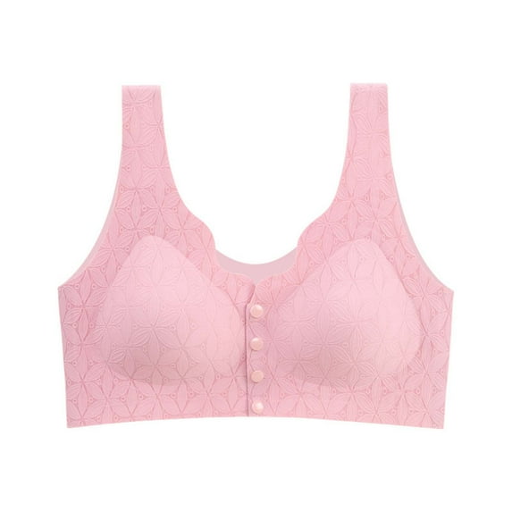XFYSSS Women's Underwire Gathering Breathable Seamless Thin Front Button Vest Style Underwear Daily Bra Women Underwear