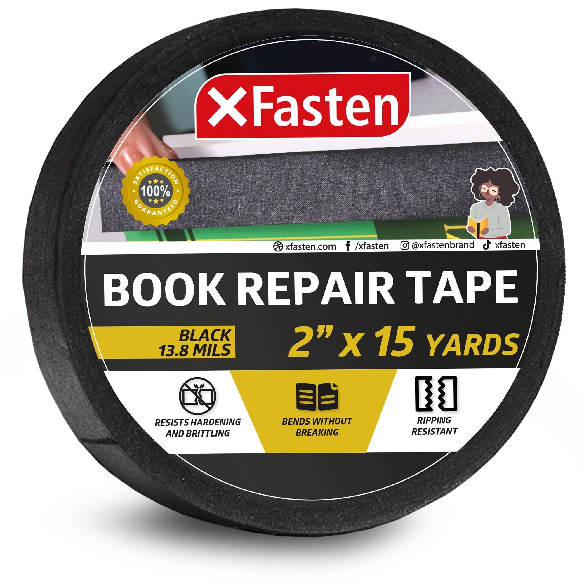 Lineco Spine Repair Tape, 2 x 540, Black