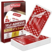 XFasten Business Card Laminating Pouches, 4" x 3", Pack of 25, Clear Glossy