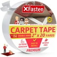 XFasten Carpet Tape, White, 2" x 20 Yards, 3Inch Core, Heavy Duty