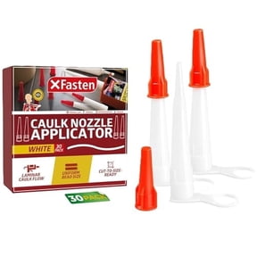 XFasten Caulking Tips 30-Pack - Reusable, Drip-Resistant Caulk Nozzle Tip Set with Sealing Caps, Cuttable Plastic Nozzles for Standard Caulking Tubes and Sausage Caulk Guns, Stops Drying, Easy to Use