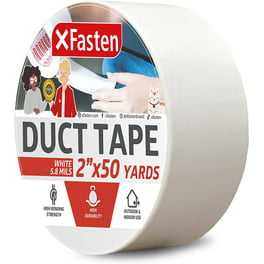 XFasten Duct Tape, White, 2-Inches x 35-Yards, Pack of 3 Yellowing