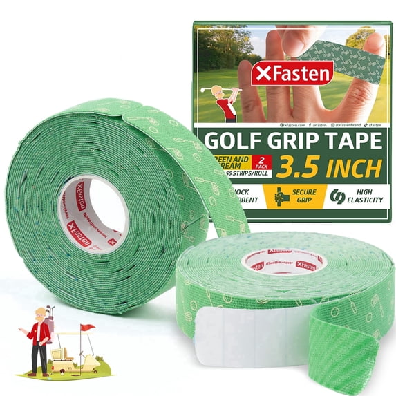 XFasten Golf Tape for Fingers 110 Precut Strips, 2-Pack - Waterproof Golf Finger Tape Grip, Athletic Blister Protection Sports Wrap Strips, 4-Way Stretch, Soft-Edged, Sweatproof, and Residue-Free