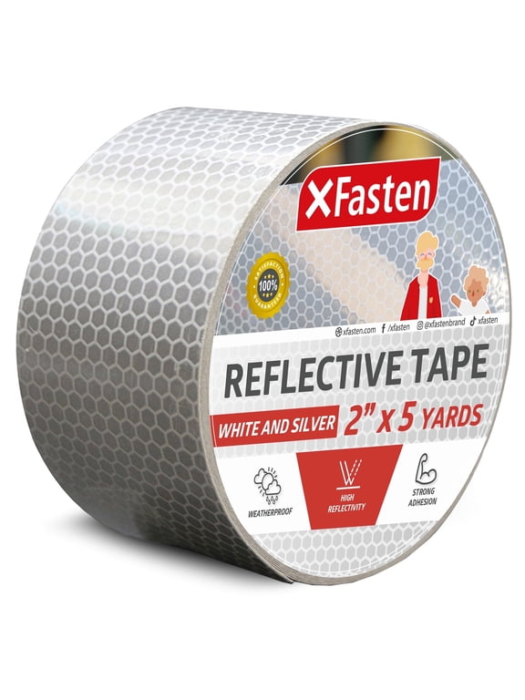 High Visibility Reflective Tape, White, 2" x 5 Yards, Weatherproof Safety