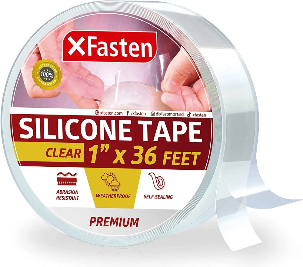 XFasten Silicone Self Fusing Tape 1-Inch x 36-Foot (Clear
