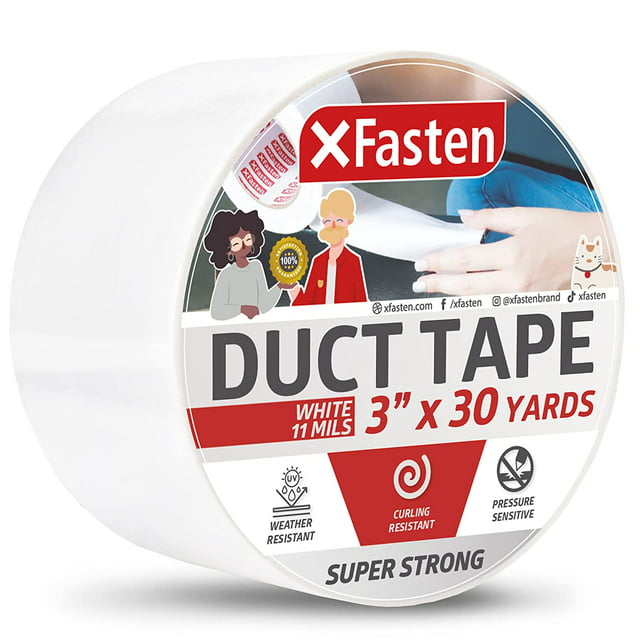 XFasten Super Strong Duct Tape, White, 3
