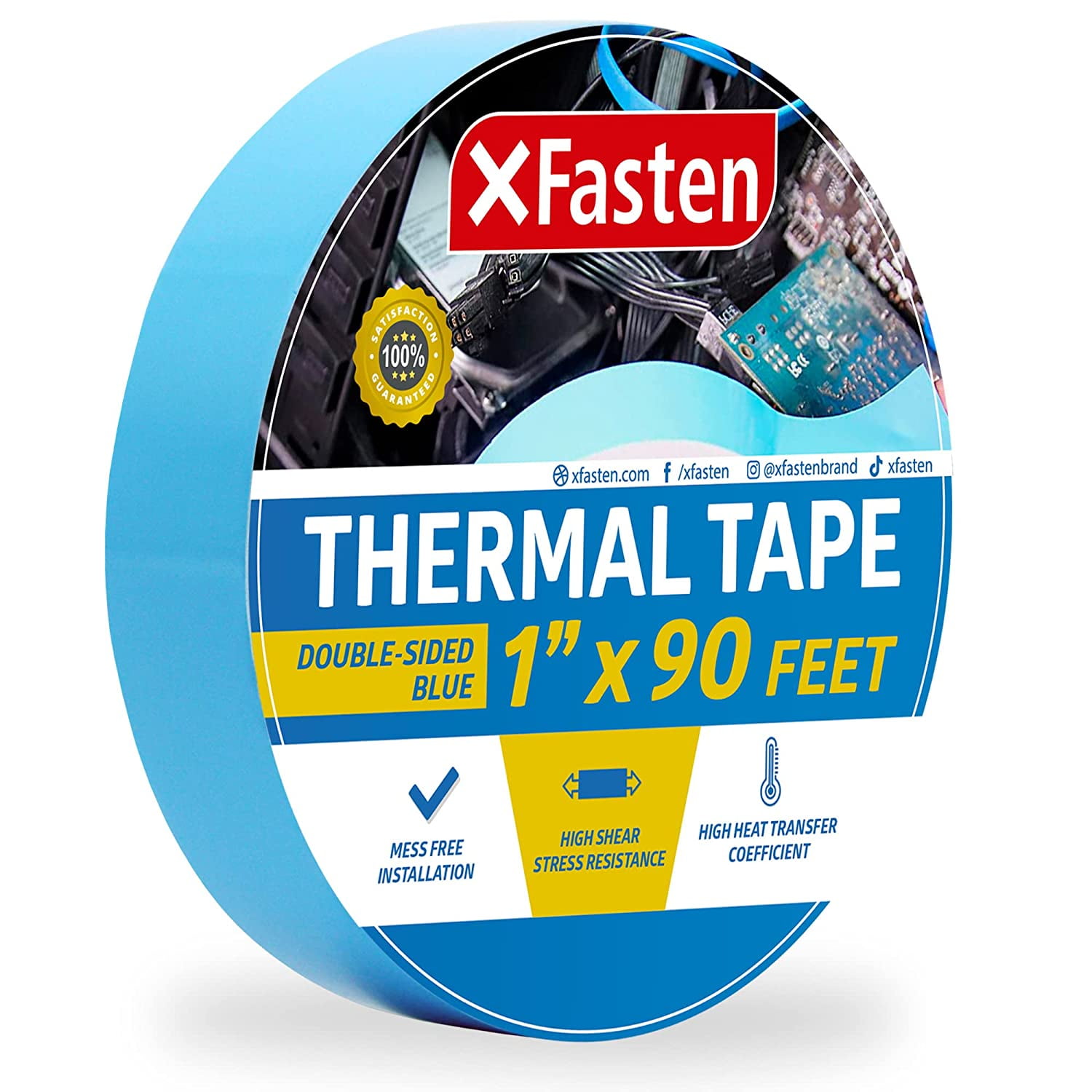XFasten Thermal Tape, Double Sided Adhesive Tape for Electrical Insulating, 1 Inch x 90 Feet