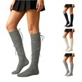 thumbnail image 1 of XFeng Bow Decor Knee High Socks Y2K Slouch Calf Socks for Women, 1 of 4