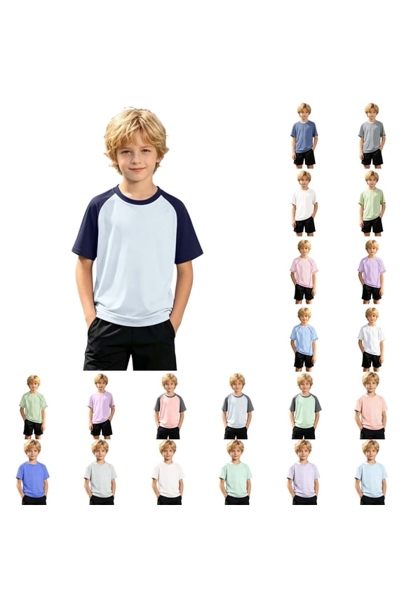 Boy's UPF 50 Rash Guard Swim Shirts Short Sleeve Sun Protection SPF Fishing Surfing Water Beach Shirts Quick Dry,Navy,4-5 Years