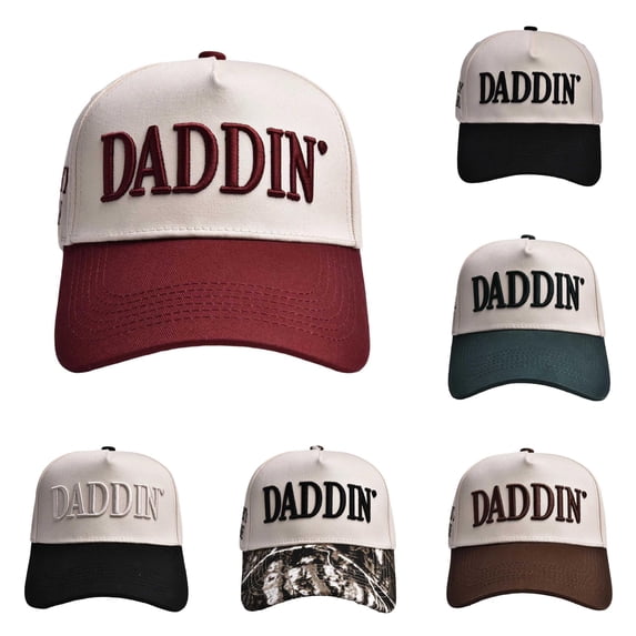 XFeng Daddin Embroidered Trucker Hat Two Tone Curved Brim Mesh Back Baseball Cap Men Dad Hat