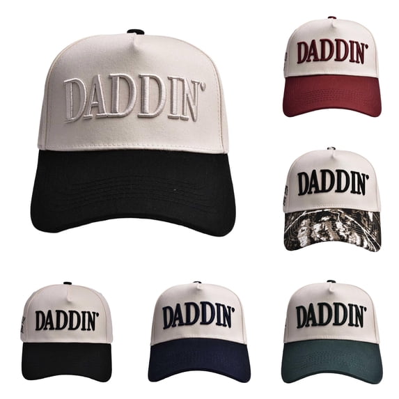 XFeng Daddin Embroidered Trucker Hat Two Tone Curved Brim Mesh Back Baseball Cap Men Dad Hat