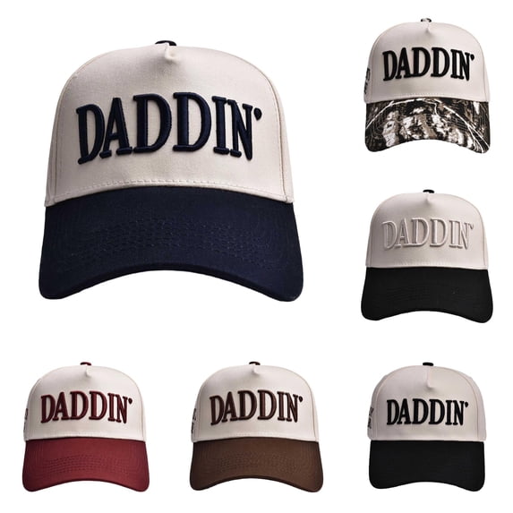 XFeng Daddin Embroidered Trucker Hat Two Tone Curved Brim Mesh Back Baseball Cap Men Dad Hat