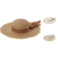 thumbnail image 1 of XFeng Fringed Straw Sun Hat Floral Bow Wide Brim Beach Hat, 1 of 5