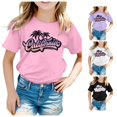 thumbnail image 1 of XFeng Kids Florida Palm Tree Graphic T-Shirt, Gradient Letter Coconut Tree Short Sleeve Casual Tee, 1 of 4